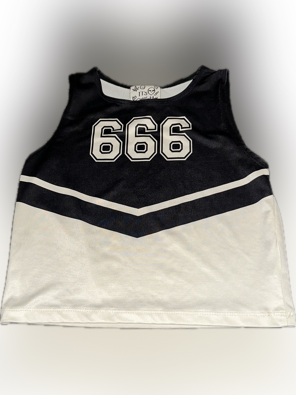 omighty Black and White '666' Graphic Tank Top
